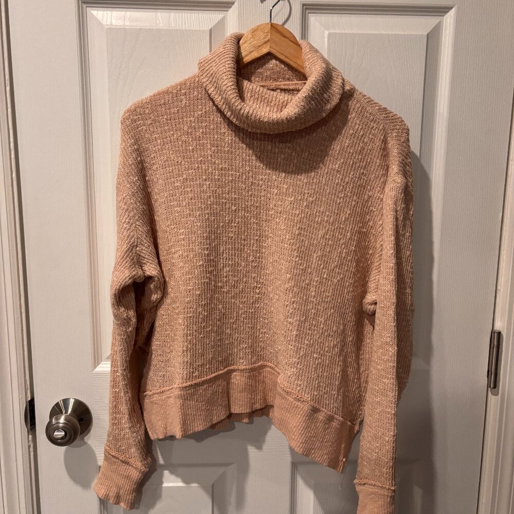Free People Blush Cropped Lounge Sweater